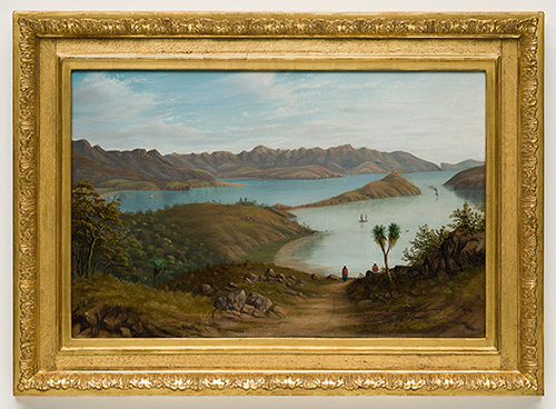 oil painting of Akaroa Harbour